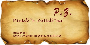 Pintér Zoltána névjegykártya