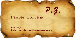 Pintér Zoltána névjegykártya